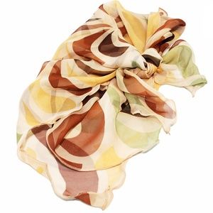 Brown Flutura Ruffle Edge Scarf 40% Silk